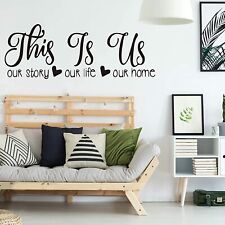 THIS IS US HEARTS Love Home Vinyl Wall Decal Quote Sticker Decor Words Lettering picture