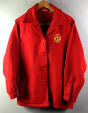 VTG BSA 60s 70s BOY SCOUTS OF AMERICA OFFICIAL JACKET HEAVYWEIGHT RED WOOL LARGE picture
