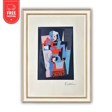 Vintage Pablo Picasso Signed Colorplate Print -  Italian Woman, 1917 picture