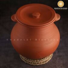 Unglazed Earthen Cookware/ LEAD-FREE Clay Pot For Cooking/ Handi, Biryani Pot 3L picture