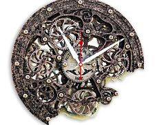 Automaton Bite Large Moving Gears Wall Clock 1682 Old Copper Steampunk Loft Art picture