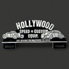 Hollywood Speed & Custom Equip. Car License Plate FOB Topper With Vintage Design picture