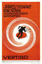 1958 VERTIGO VINTAGE ALFRED HITCHCOCK MOVIE POSTER PRINT 54x36 BIG 9MIL PAPER picture