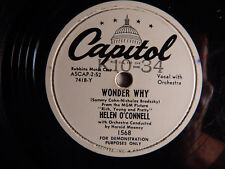 Helen O'Connell PROMO WLP Wonder Why / Mine and Mine Alone Capitol 78 RPM Rare picture