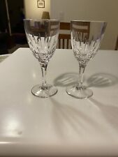 Pair 2 ATLANTIS CASTELO Cut Glass Lead Crystal Wine Glass Portugal 6.75” picture