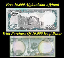 Iraqi Dinar 10,000 + Free 10000 Afghanistan Afghani Afghanis With Dinar Purchase picture