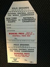 GIANTS (NFL) INSANELY RARE FULL ORIG. 1950 PHANTOM CHAMPIONSHIP GAME PRESS PASS picture