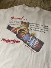 Vintage Budweiser Searching Found Amphibious Frog Shirt 1995 Large RARE picture