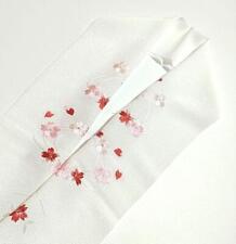Japanese Washable Half-Collar Crepeembroidery Flower Cherry Blossom White Pink  picture