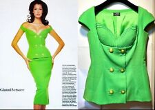 Gianni Versace Vintage 1993 Green Medusa Bustier Jacket Top 42 44 46 6 8 10 M picture