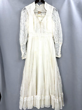 VTG Gunne Sax Dress Size 11 Lace Tier Prairie Western Corset Witchy Boho READ picture