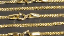 14K Solid Yellow Gold 1.75 mm Square Wheat Chain Necklace 16”,18”,20”,22”,24” picture