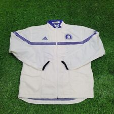 Vintage Adidas Boston-Athletic Marathon Windbreaker Jacket L 23x29 White 2000 picture