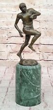 Hand Made Bronze Sculpture Statue Sports 100% Football Player Hot Cast Decor picture