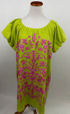 UNCLE FRANK green pink embroidered Nice to Be Crewel Dress w/ pockets S NEW NWT picture