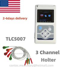 24hrs 3-Lead color EKG Holter ECG Recorder Monitor Software Analyzer TLC5007 FDA picture