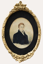 Framed Early 19th Century Watercolour - Portrait of John Harrington picture