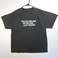 Vintage Ephemera Shirt Adult Extra Large Black 90s Funny Quote Faded Distressed picture