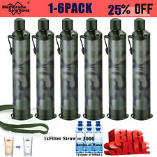 1-6 Pack Water Filter Straw Portable Personal Water Purification Filter Survival picture