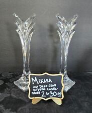 VINTAGE - Pair of Mikasa Art Deco Lead Crystal Candlesticks holders  picture