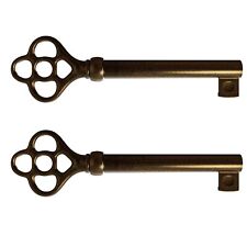 KY-3AB Antique Brass Plated Hollow Barrel Skelton Key Reproduction (Pack of 2) picture