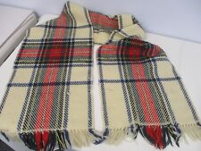 VINTAGE CHURCHILL HAND WOVEN 100% WOOL PLAID SCARF picture