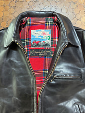 AERO LEATHER Black Horsehide Leather Highwayman Jacket Size 40 picture