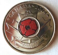 2004 CANADA 25 CENTS - AU/UNC FROM ROLL - Red Poppy -  - BIN #BBB picture