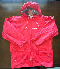 WOMENS SIZE MEDIUM VTG RED HOODED RAIN CAUGHT JACKET BY MISTY HARBOR picture