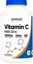 Nutricost Vitamin C with Zinc Capsules, 120 Servings - 1000mg Vitamin C picture
