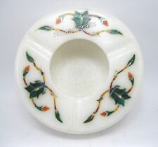 4 Inches Marble Cigar Holder Malachite Stone Inlay Work Ash Tray with Royal Look picture