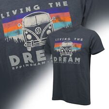 VW Bus Living the Dream Heather Blue T Shirt picture