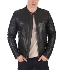 Men's Leather Jacket 100% Real Lambskin Motorcycle Vintage Coat  Z648 picture