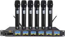 PRORECK MX66 6-Channel UHF Wireless Microphone System with 6 Hand-held Mics picture