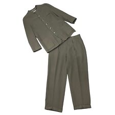 Vintage Giorgio Armani Suit Mens 44 Gray Wool Blend Collarless Blazer Pant *READ picture