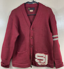 VINTAGE REGISTERED LETTERMAN’S SWEATER SAN JOSE STATE TRACK AND FIELD 60’s RED picture