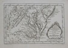 Original 1757 Bellin Map VIRGINIA DELAWARE MARYLAND Chesapeake Bay Richmond picture