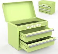 WORKPRO Mini Metal Tool Box with 2 Drawers and Top Storage with Magnetic Tabs picture
