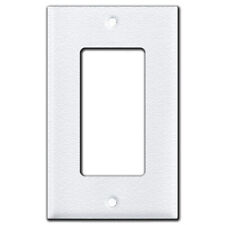 Wrinkle White Textured Metal Wall Plate Covers Switch Plates & Outlet Covers   picture