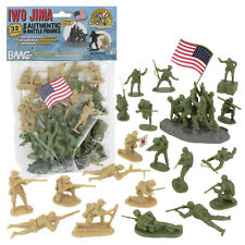 BMC 40032 Iwo Jima 54mm  olive US vs tan Japanese 32 Toy Soldiers flag raising picture