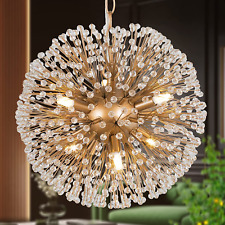 Modern Globe Chandelier, 6-Light Gold Dandelion Crystal Chandelier Light Fixture picture