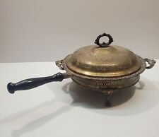 Antique FB Rogers Silverplate Chafing Dish Pan W Footed Base Victorian Rose picture