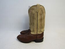 TONY LAMA Mens Size 9.5 EE Tan Brown Leather Ostrich Cowboy Western Boots picture