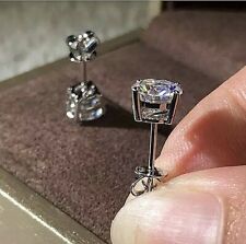 1.20 Ct Round Cut VVS1/D Lab Created Solitaire Stud Earrings 14k White Gold 6mm picture