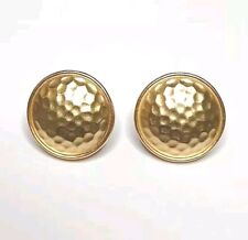 Vintage NAPIER Clip On Round Earrings Hammered Gold Tone. 11/346 picture