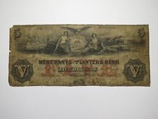2 $5 1856 Savannah Georgia Obsolete Currency Bank Note Bill Merchants Planters picture