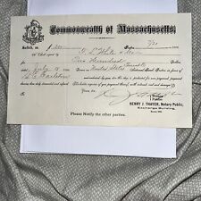 1896 Commonwealth of Massachusetts Demand for Bounced Check Non-Payment - Boston picture