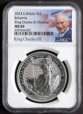 2023 Britannia 1oz Silver Great Britain King Charles NGC MS69, King Label picture