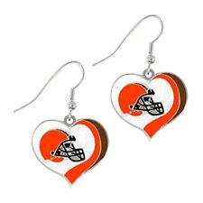 NFL Cleveland Browns Cleveland Browns Earrings Glitter Heart, Brown, Small picture