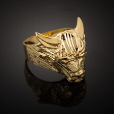 10k 14k Solid Yellow Gold Bull Taurus Zodiac Rodeo Men's Ring picture